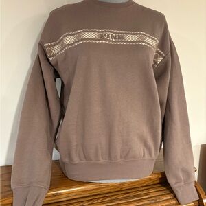 Victoria's Secret Pink Women’s taupe Ivy Fleece Crewneck Sweatshirt Size medium